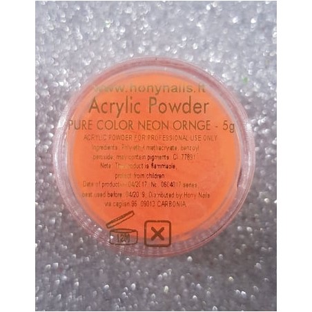 Polveri acriliche colorate Neon Orange - 5gr