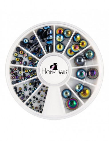 Perle nail art nere