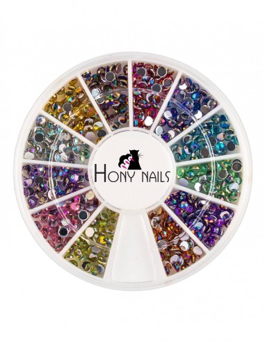 Brillantini nail art multicolor aurora boreale