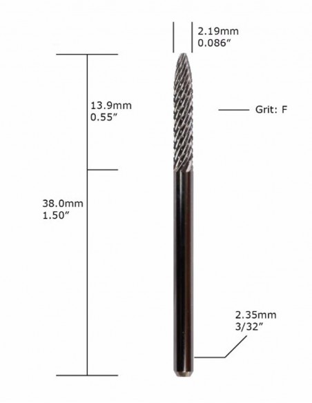 Punta per fresa unghie da definizione carbide delicata