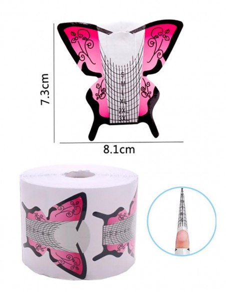 Nail form butterfly 100 PZ