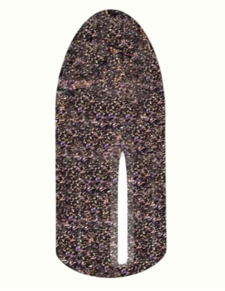 Smalto Semipermanente Hony Nails TPO Free – Rockstar 258, base scura glitterata con riflessi multicolor