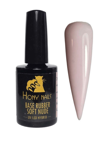 Base Fiber Soft Nude 10 ml – Hony Nails, rosa lattiginoso chiaro con microfibre, utilizzabile anche come base gel