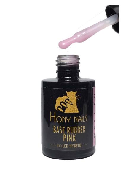 Base Rubber Pink 10 ml – Hony Nails, colore rosa chiaro lattiginoso