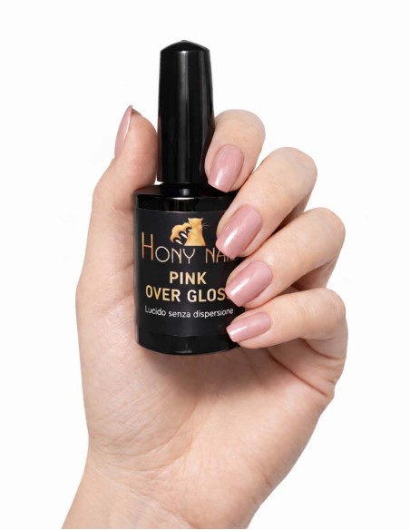 Pink Over Gloss top lattiginoso perlato senza dispersione Hony Nails