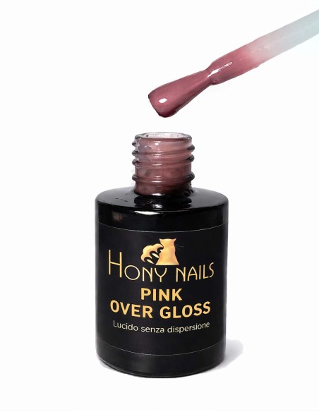 Top coat rosato lattiginoso Pink Over Gloss unghie professionali