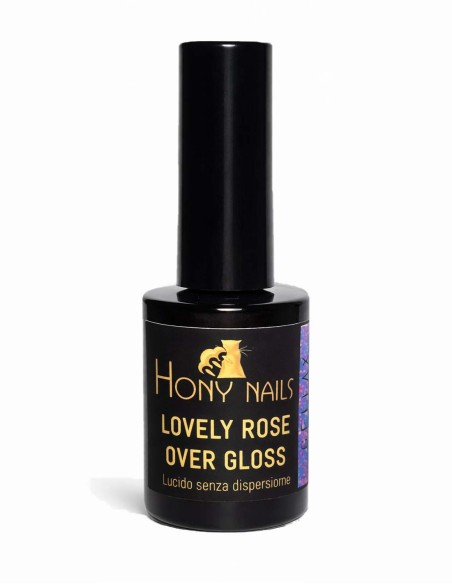 Lovely Rose Over Gloss top senza dispersione con micro glitter rosati Hony Nails
