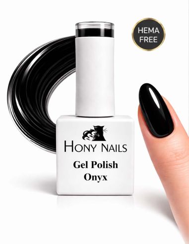 Gel Polish Onyx 12 ml HEMA Free Made in Italy Hony Nails nero intenso professionale