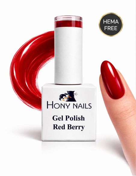 Gel Polish Red Berry 12 ml HEMA Free Made in Italy Hony Nails rosso intenso professionale