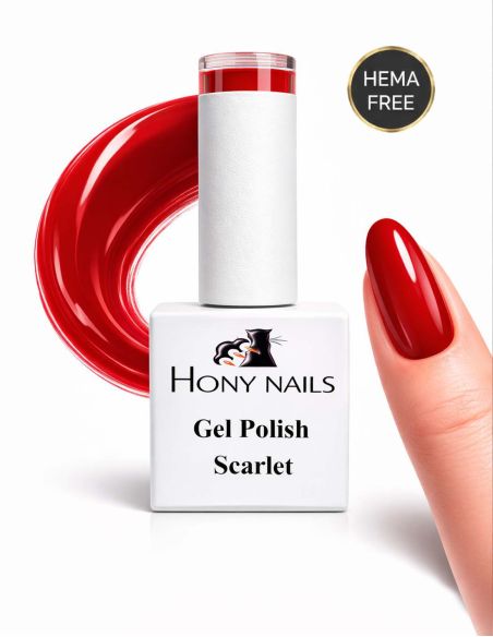 Gel Polish Scarlet 12 ml HEMA Free Made in Italy Hony Nails rosso brillante professionale