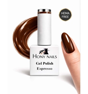 Gel Polish Espresso 12 ml HEMA Free Made in Italy Hony Nails colore marrone intenso lucido