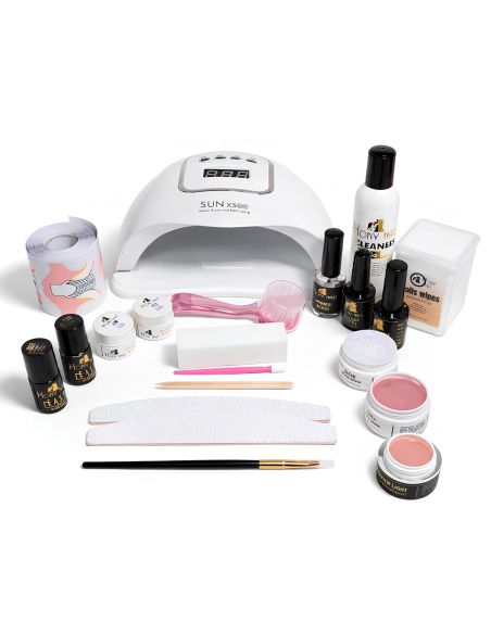 Complete kit ricostruzione unghie con lampada UV LED e set completo di prodotti e strumenti professionali