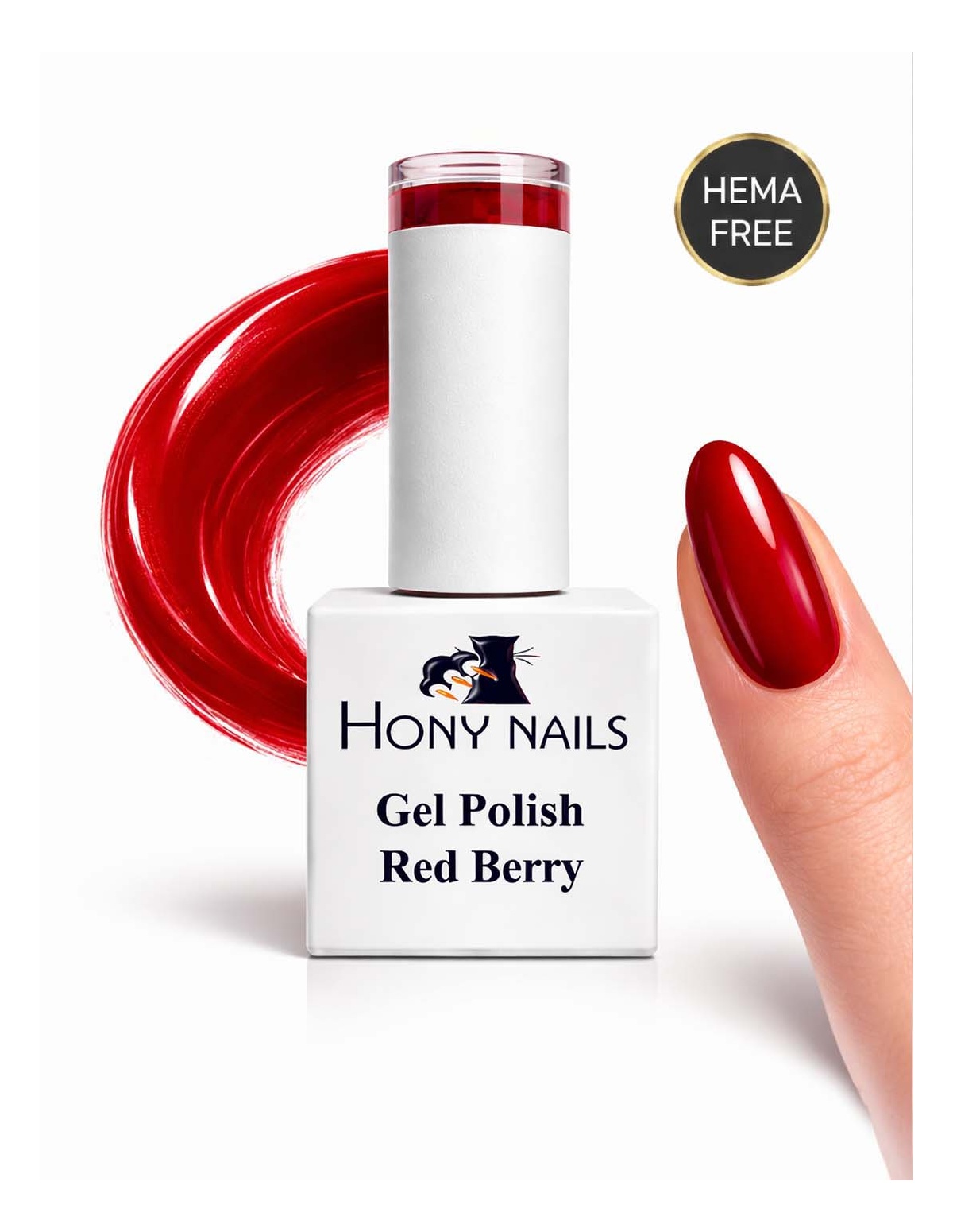 Gel Polish Red Berry 12 ml HEMA Free Made in Italy Hony Nails rosso intenso professionale